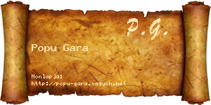 Popu Gara névjegykártya